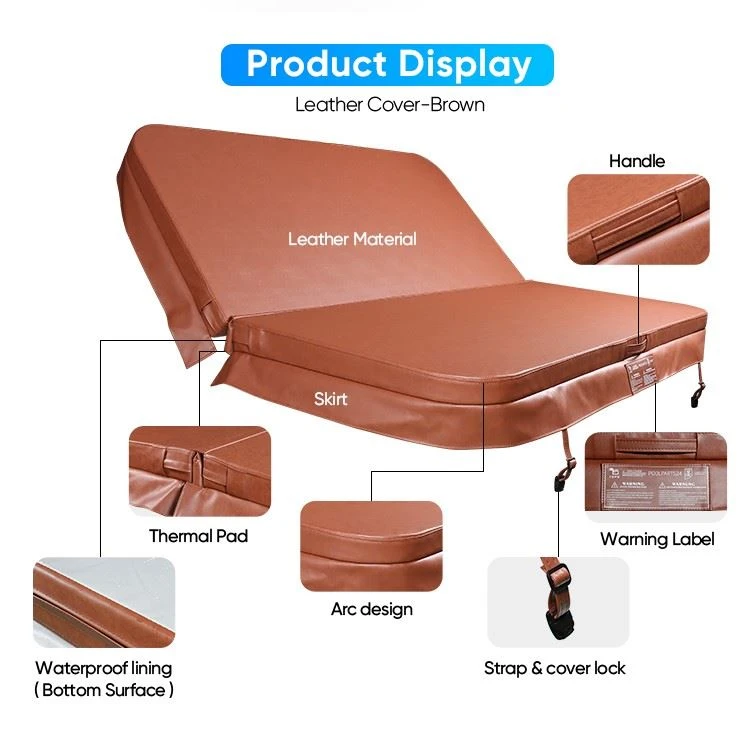 Custom Leather SPA Cover: 10-Year Durability, 30+ Colors & All-Weather Heat Retention factory